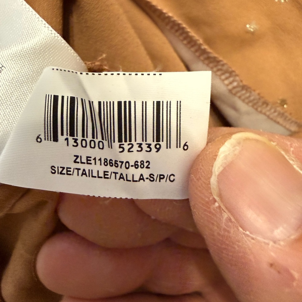 Bcbgeneration Front Tie Tan Button Up Blouse S - image 6